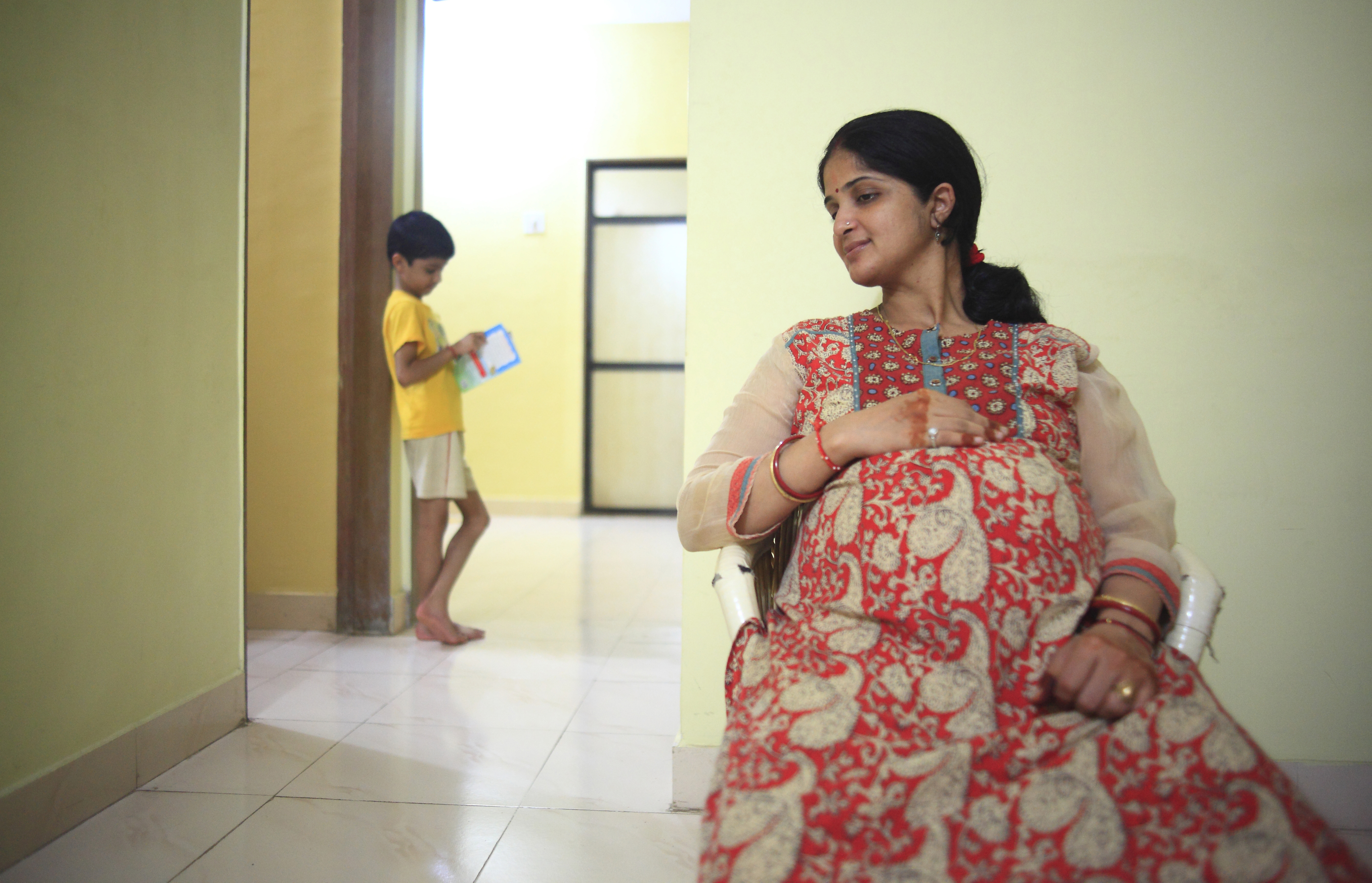 Pregnant mom in India