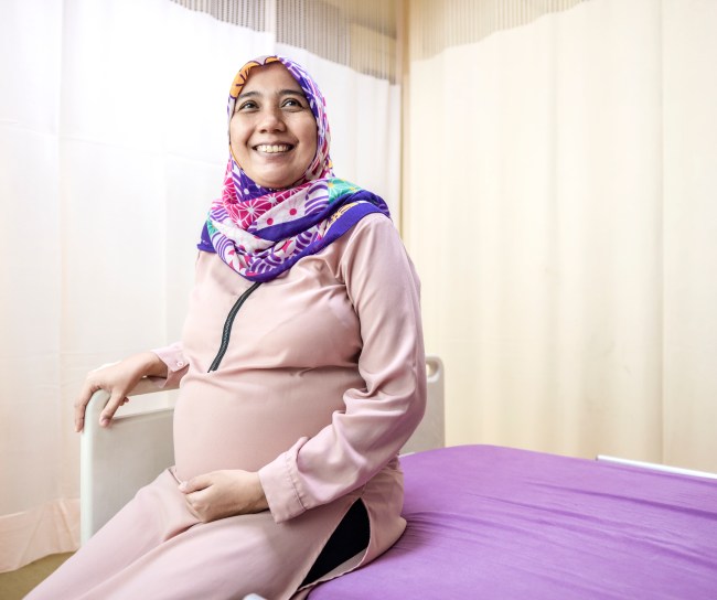 Pregnant Woman in Hospital Room