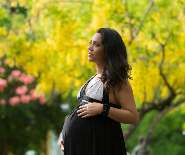 pregnant women walking outside