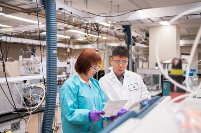Man and women scientists in a lab