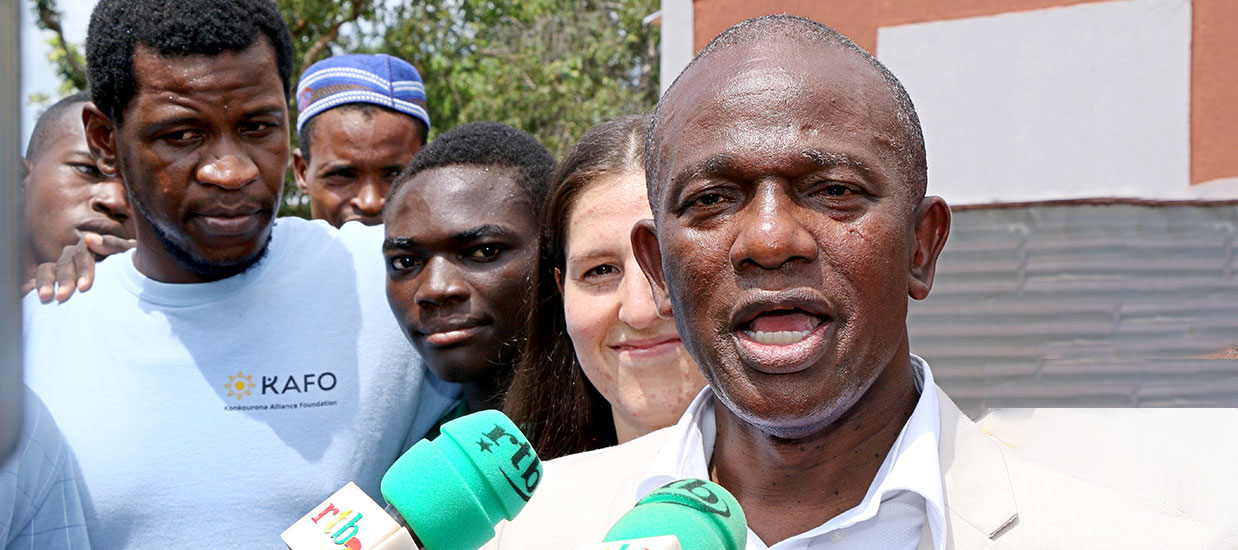 Jules Millogo of KAFO at celebration of new health center in Konkourona