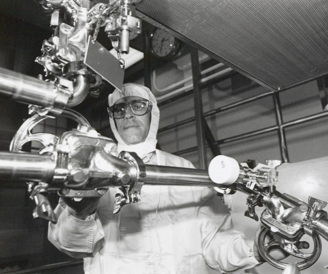 scientist working with equipment