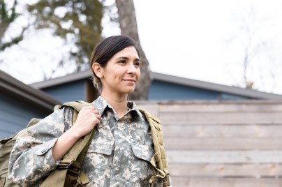 military woman walking
