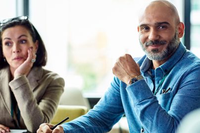 employees meeting in office