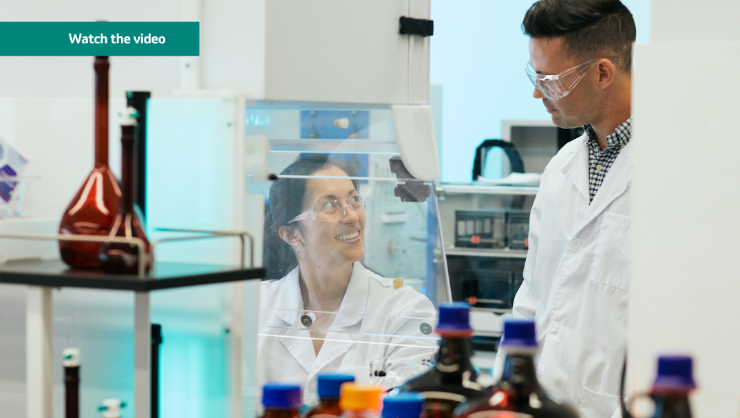 Two scientists in a lab
